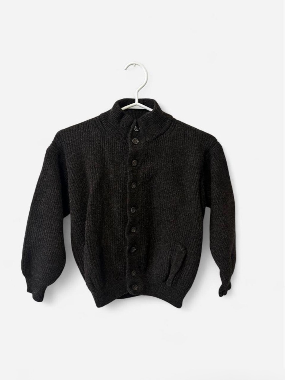Perry & Co. deep brown ribbed knit cardigan
